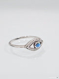 Sterling Silver Evil Eye Blue Opal Ring - view 7