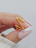 Sterling Silver Heart Beat Gold Plated Ring - view 5