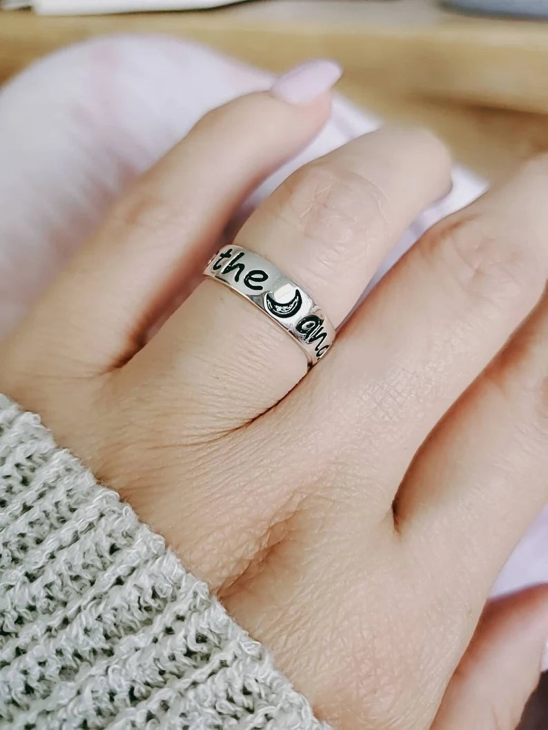 Sterling Silver Love You To The Moon and Back Ring - view 6