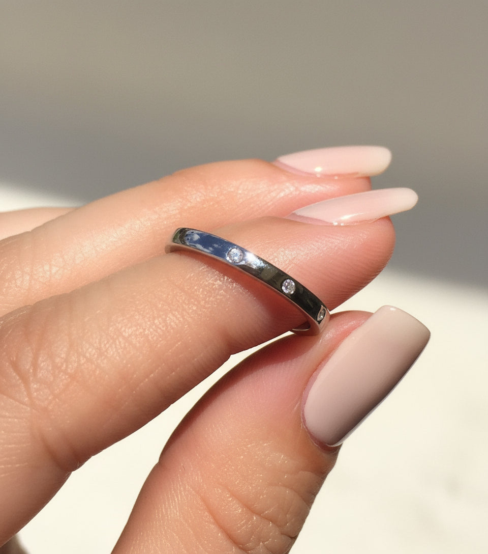 Sterling Silver Wedding, Promise Band Ring - view 3