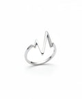 Sterling Silver 925 Heartbeat Geometric Ring - view 3
