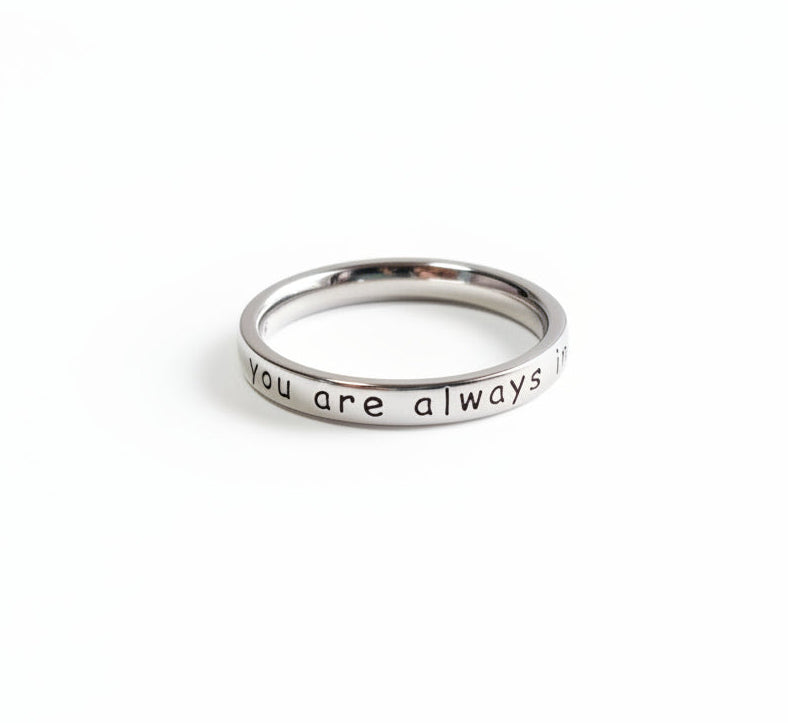 Sterling Silver 925 Engraved "Near Or Far, You Are Always In my Heart" Ring - view 2