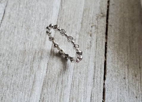 Minimalist Sterling Silver Dainty Eternity Band - view 8