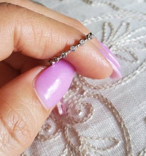 Minimalist Sterling Silver Dainty Eternity Band - view 9