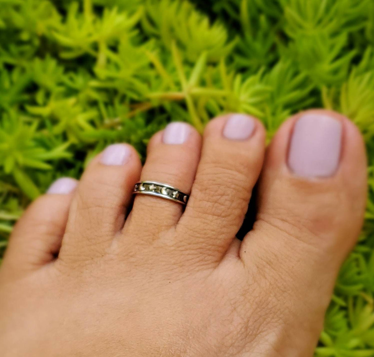 Sterling Silver Adjustable Moon and Stars Midi or Toe Ring - view 6