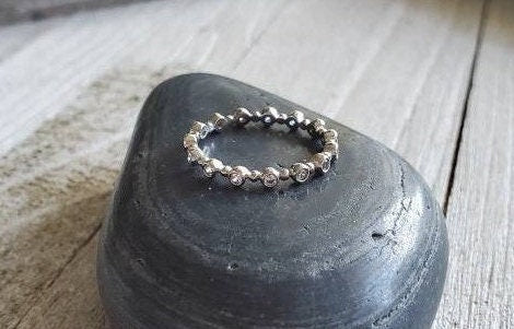 Minimalist Sterling Silver Dainty Eternity Band