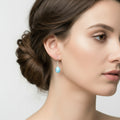 Sterling Silver 925 Larimar Stone Drop Earrings