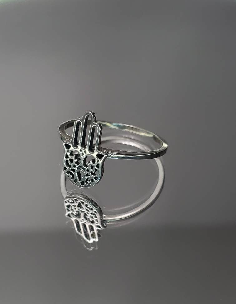Hamsa Minimalist Hand of Fatima Amulet Ring - view 6