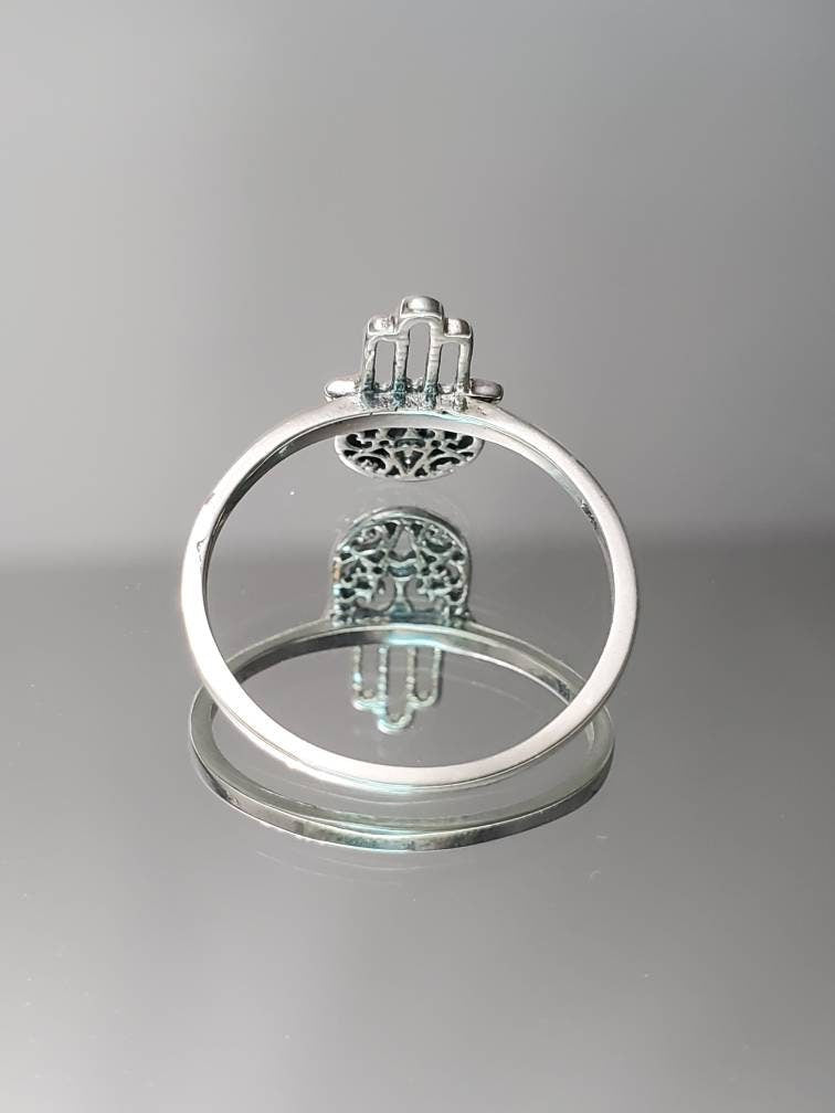 Hamsa Minimalist Hand of Fatima Amulet Ring - view 5