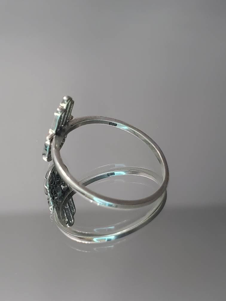 Hamsa Minimalist Hand of Fatima Amulet Ring - view 9