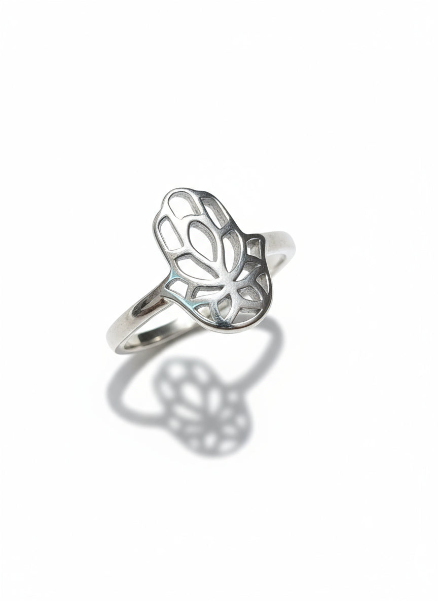 Sterling Silver 925 Hamsa Protection Ring