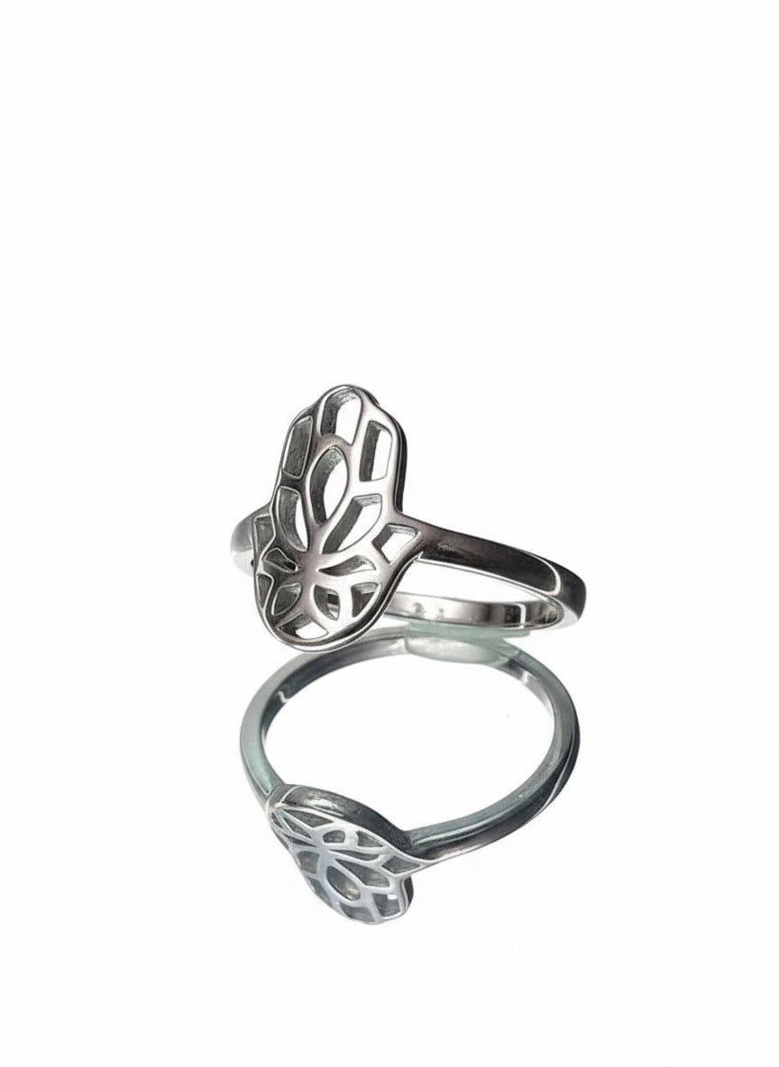 Sterling Silver 925 Hamsa Protection Ring - view 7