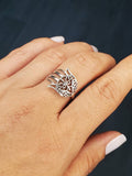 Sterling Silver Traditional Hamsa Hand Ring - view 5