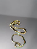 Sterling Silver Gold Wave Inspired Gold Ring - view 7