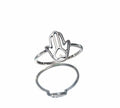 Sterling Silver Minimalist Hamsa Protection Amulet Ring
