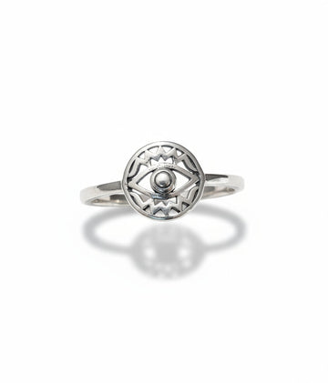 Sterling Silver Protection Amulet Eye Ring