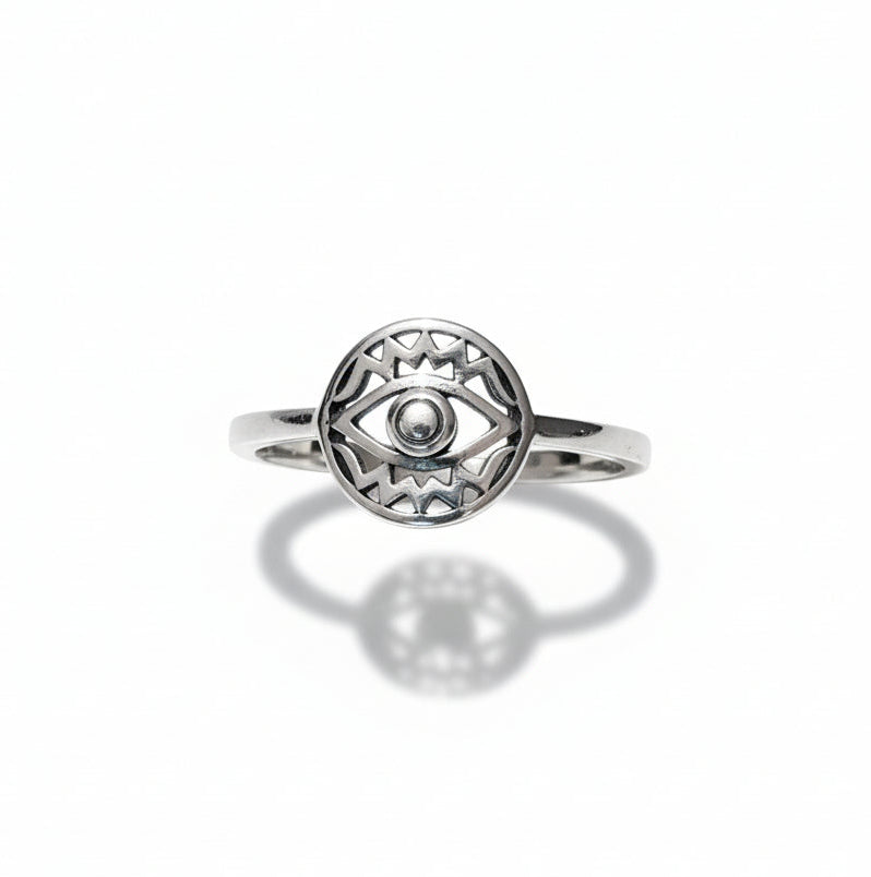 Sterling Silver Protection Amulet Eye Ring - view 5