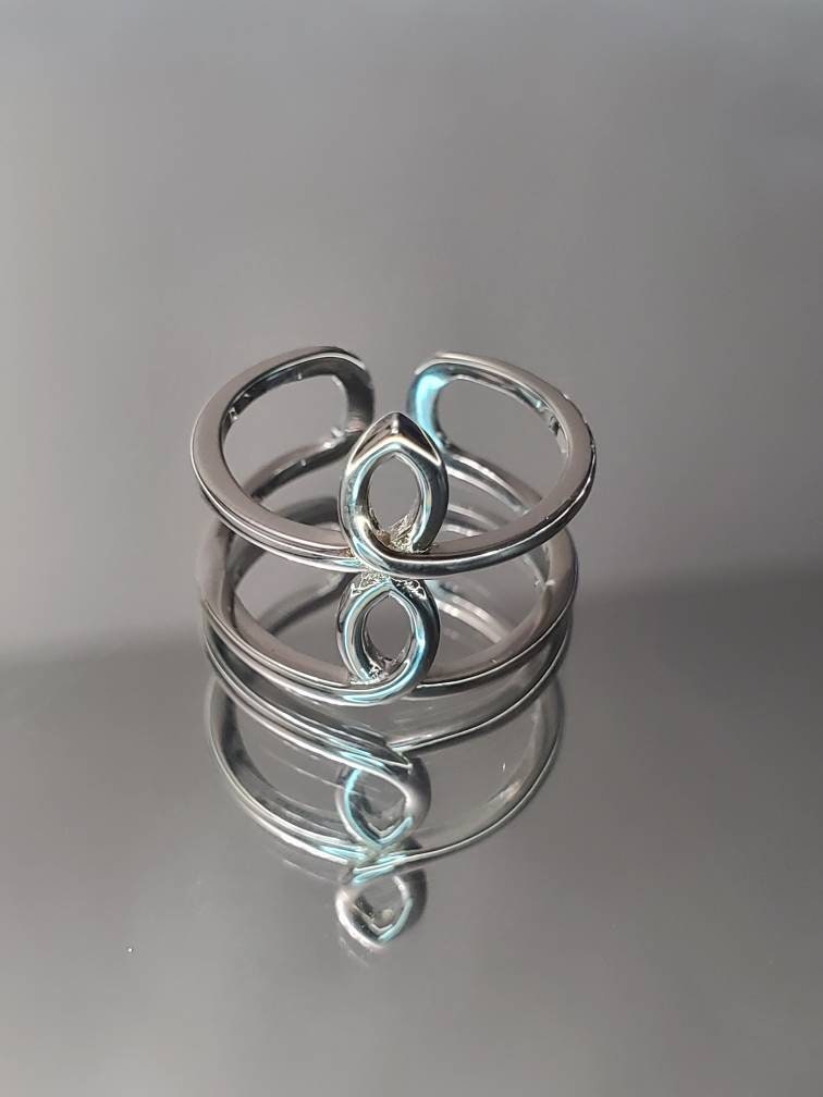 Adjustable Double Band Statement Ring - view 3