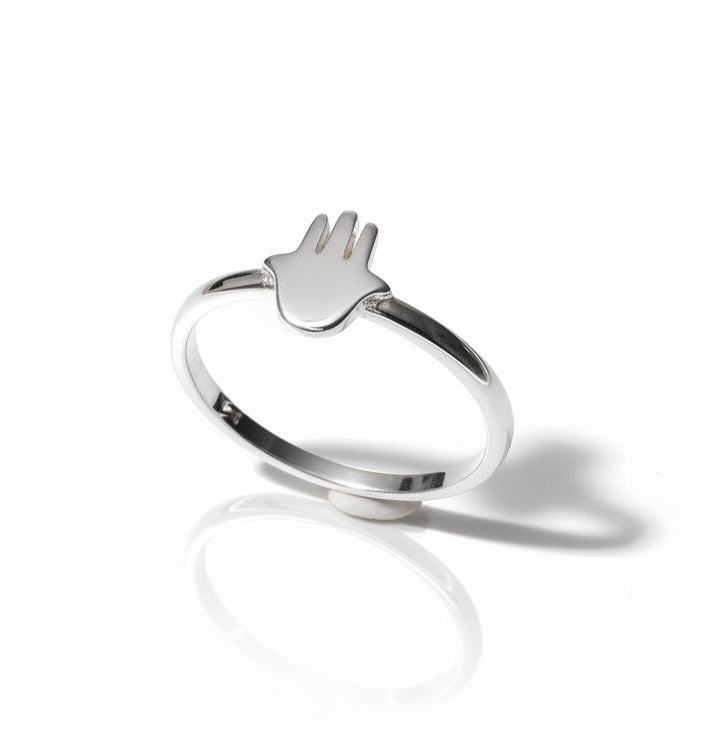 Sterling Silver Dainty Hamsa Hand Ring