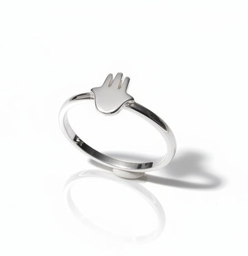 Sterling Silver Dainty Hamsa Hand Ring