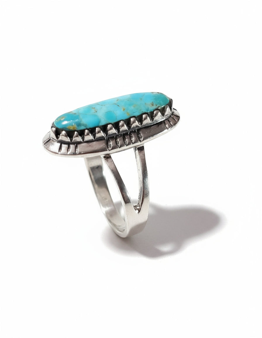 Sterling Silver Turquoise Stone Statement Ring - view 5