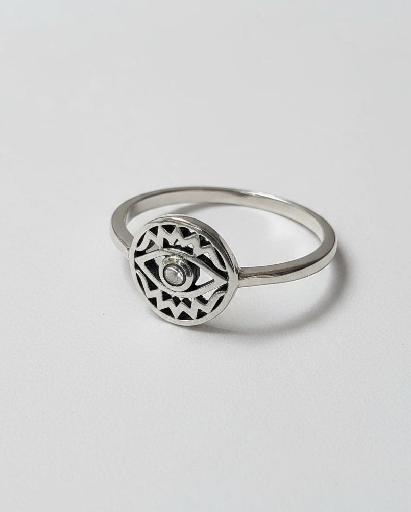 Sterling Silver Protection Amulet Eye Ring - view 7