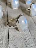Moonstone Sterling Silver Solitaire Ring - view 7