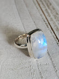 Moonstone Sterling Silver Solitaire Ring - view 3