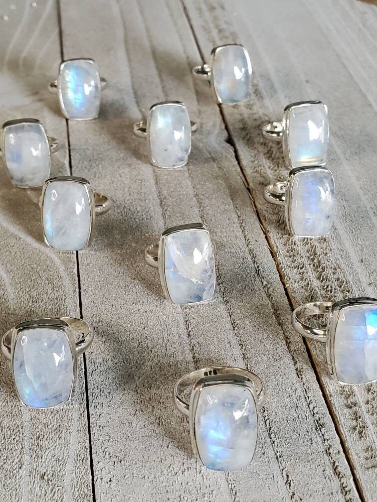 Moonstone Sterling Silver Solitaire Ring - view 8