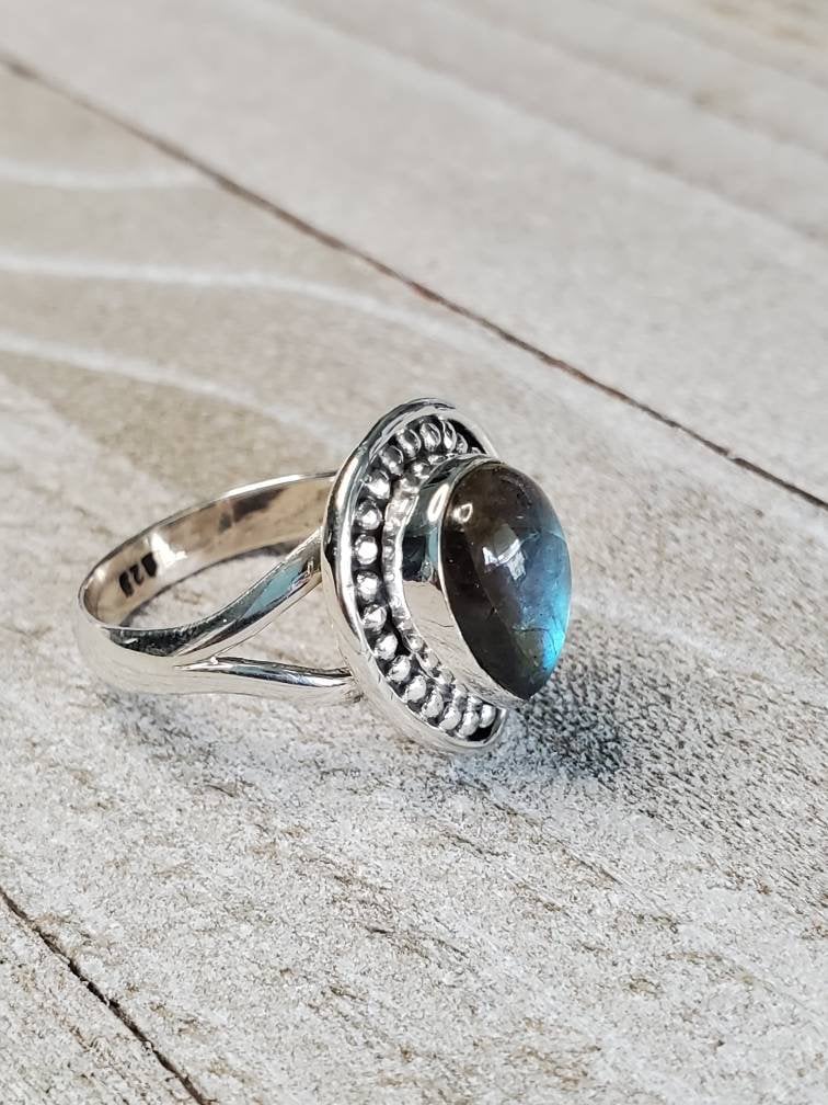 Labradorite Teardrop Ring - view 10