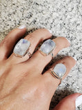 Moonstone Sterling Silver Solitaire Ring - view 5