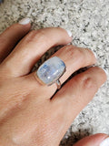Moonstone Sterling Silver Solitaire Ring - view 9