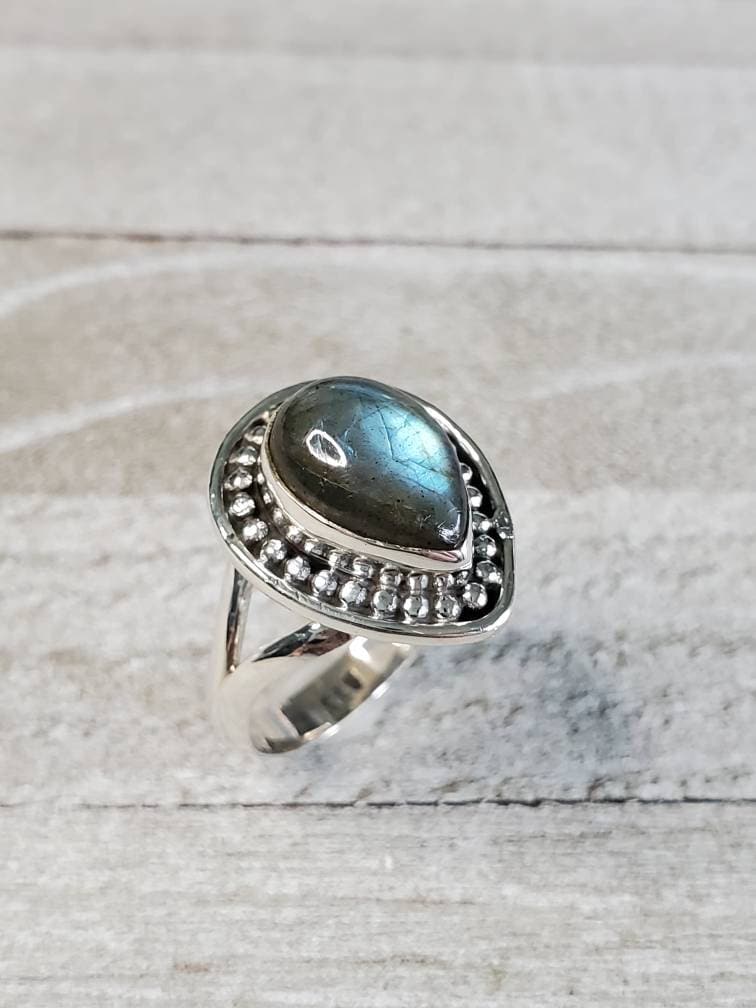 Labradorite Teardrop Ring - view 6