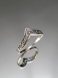 Sterling Silver Chevron V Ring - view 3