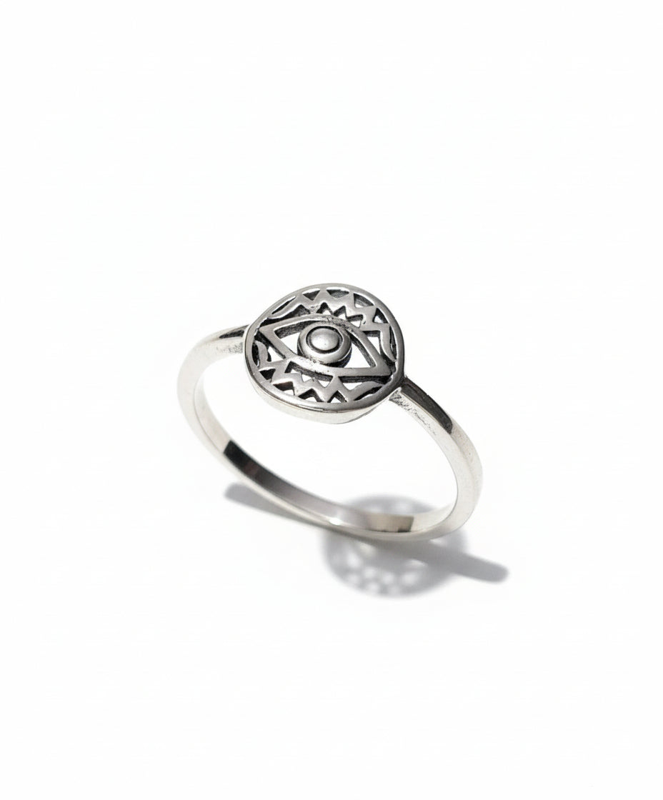 Sterling Silver Protection Amulet Eye Ring - view 3