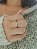 Sterling Silver Solitaire Women's White Opal Ring - view 5