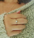 Sterling Silver Solitaire Women's White Opal Ring - view 7