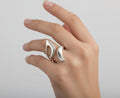 Sterling Silver Women Ring Curved Bold Ring - view 2