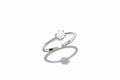Sterling Silver Solitaire Women's White Opal Ring
