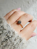 Sterling Silver Beaded Dainty Flower Bali Ring - view 5