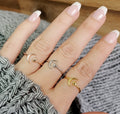 Sterling Silver Rose Gold Moon Star Ring - view 10