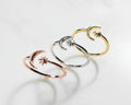 Sterling Silver Rose Gold Moon Star Ring - view 4