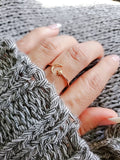 Sterling Silver Rose Gold Moon Star Ring - view 8