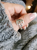 Sterling Silver Pentagram Crescent Moon Ring - view 4