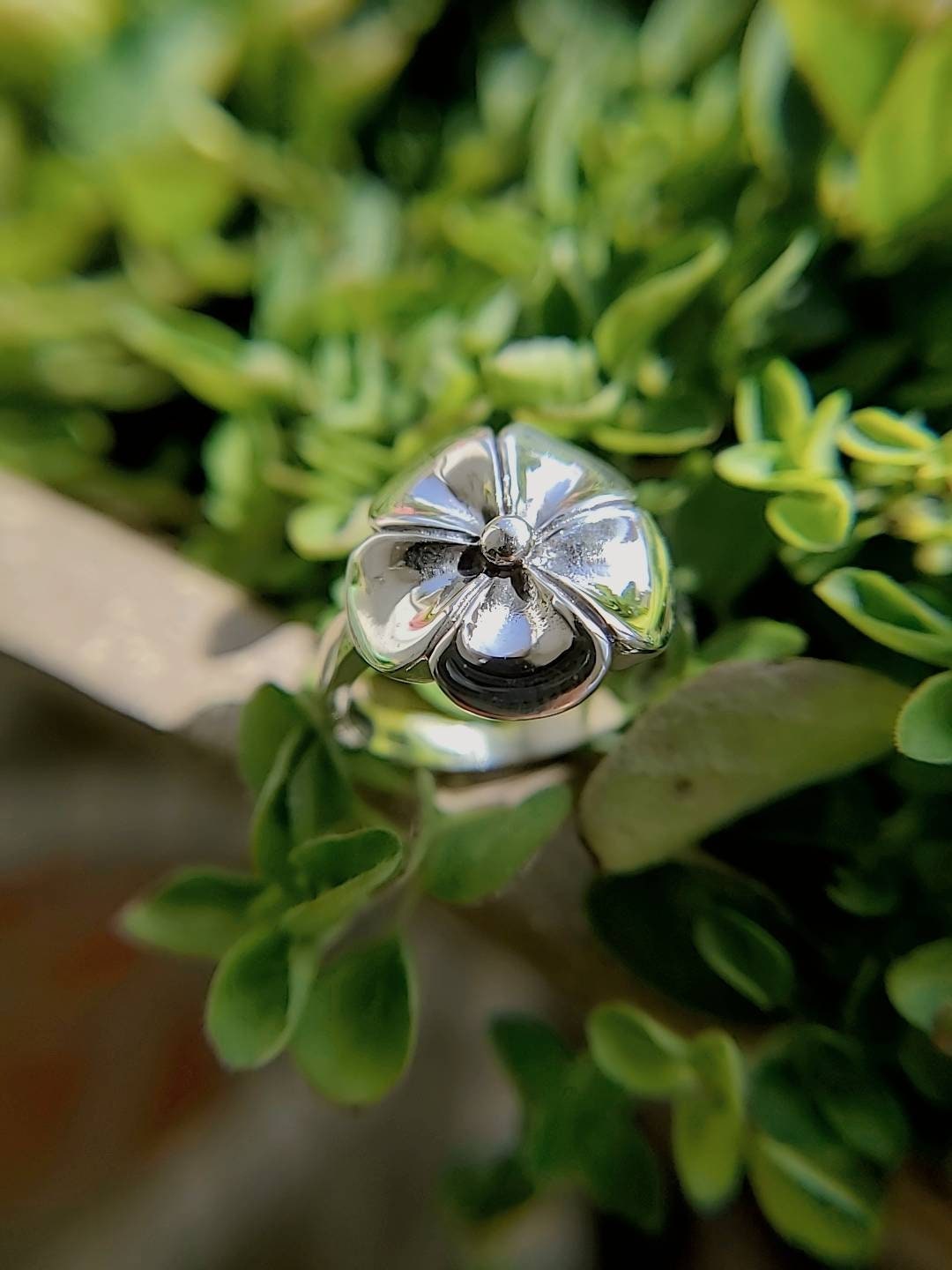Sterling Silver Plumeria Hawaiian Flower Ring - view 5