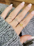 Thin Gold Moon Star Ring - view 7