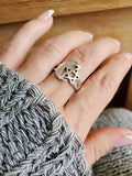 Sterling Silver Pentagram Crescent Moon Ring - view 10