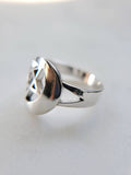 Sterling Silver Pentagram Crescent Moon Ring - view 6