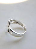 Sterling Silver Pentagram Crescent Moon Ring - view 3