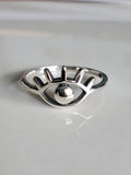 Sterling Silver Dainty Evil Eye Ring - view 5